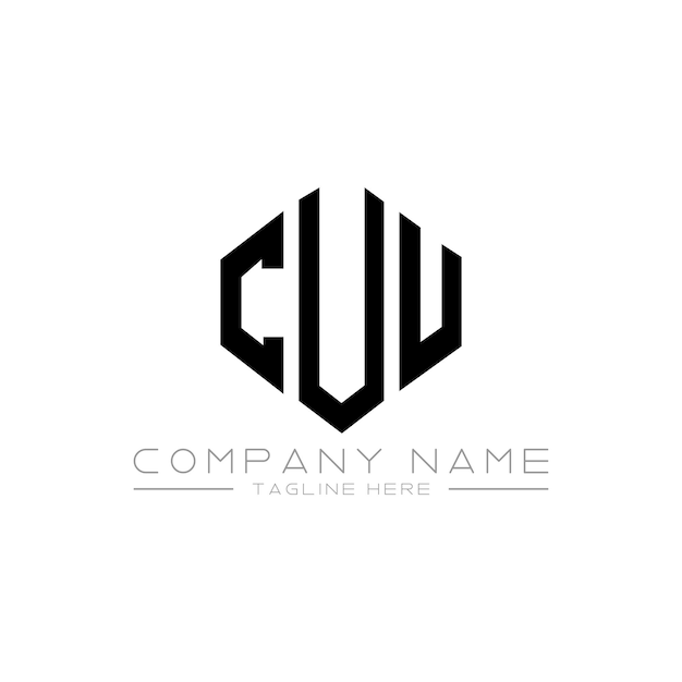 Diseño del logotipo de la letra CUU con forma de polígono CUU diseño del logotipo en forma de póligono y cubo CUU hexágono modelo de logotipo vectorial colores blanco y negro CUU monograma logotipo de negocios e inmobiliario