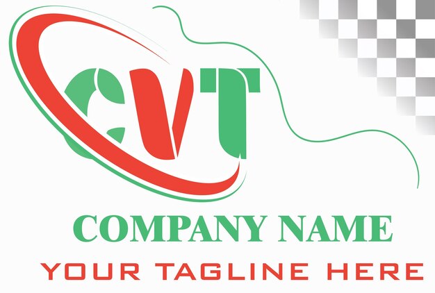 Vector diseño del logotipo de la letra cvt