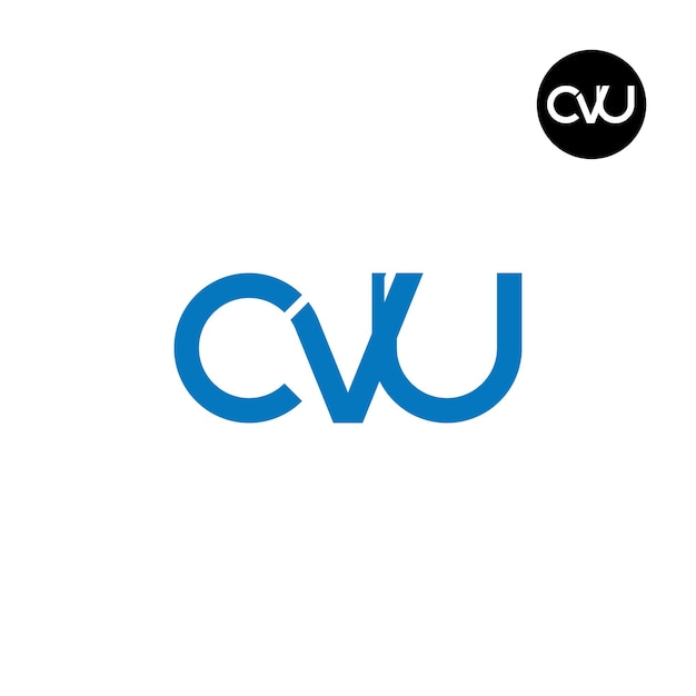 Diseño del logotipo de la letra CVU Monogram