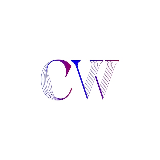 diseño del logotipo de la letra cw