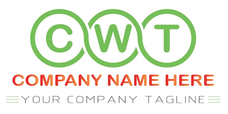 Vector diseño de logotipo de letra cwt