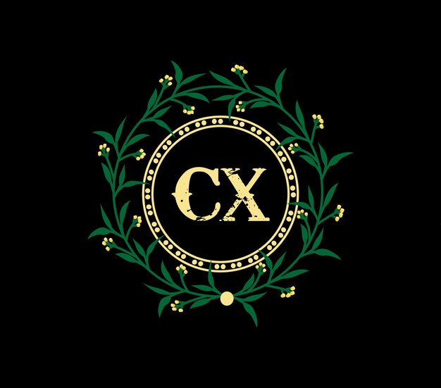 Diseño de logotipo de letra CX con forma de círculo Diseño de logotipo CX con diseño único y simple