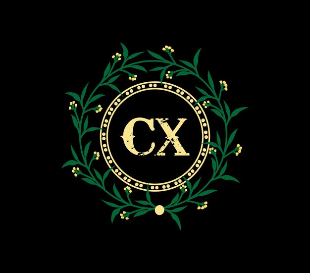 Vector diseño de logotipo de letra cx con forma de círculo diseño de logotipo cx con diseño único y simple