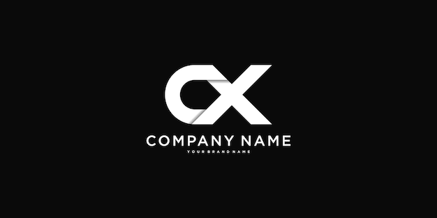 Diseño del logotipo de la letra CX Icono de la letra Creative C X Vector Premium