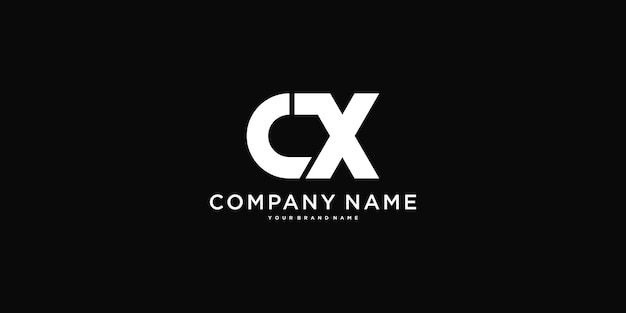 Diseño del logotipo de la letra CX Icono de la letra Creative C X Vector Premium