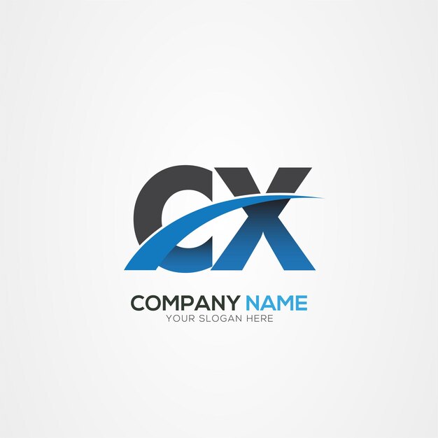 Diseño del logotipo de la letra CX o XC con un corte creativo Diseño creativo del logotipo