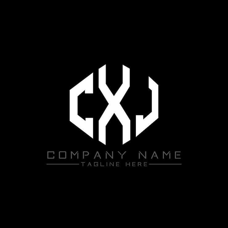 Vector diseño de logotipo de letra cxj con forma de polígono cxj polígono y forma de cubo diseño de logotipo cxj hexágono patrón de logotipo vectorial colores blanco y negro cxj monograma logotipo de negocios e inmobiliario