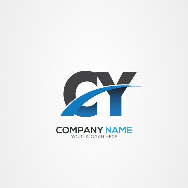 Diseño de logotipo de la letra CY o YC con un corte creativo Diseño de Logotipo creativo