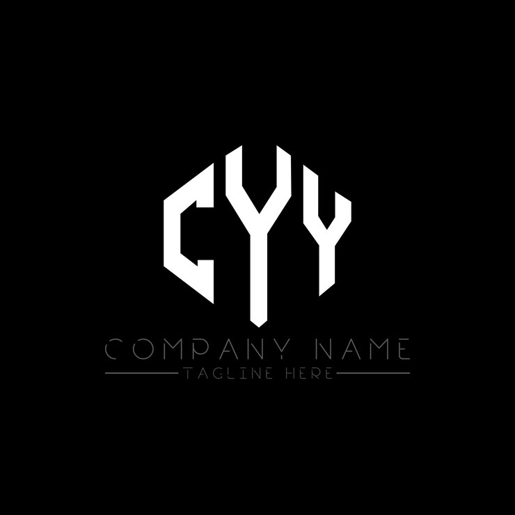 Vector diseño del logotipo de la letra cyy con forma de polígono cyy polígono y forma de cubo diseño del logotipo cyy hexágono patrón del logotipo vectorial colores blanco y negro cyy monograma logotipo de negocios e inmobiliario