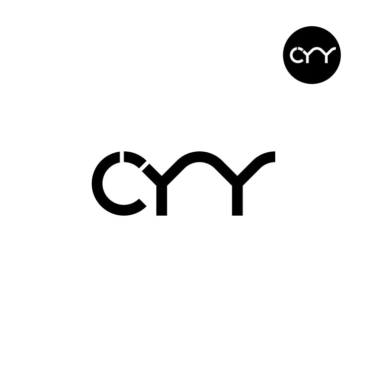 Vector diseño del logotipo de la letra cyy monograma