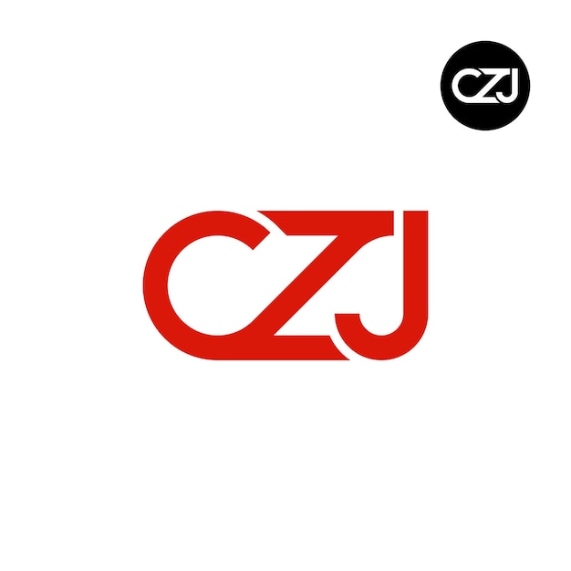 Vector diseño del logotipo de la letra czj monograma