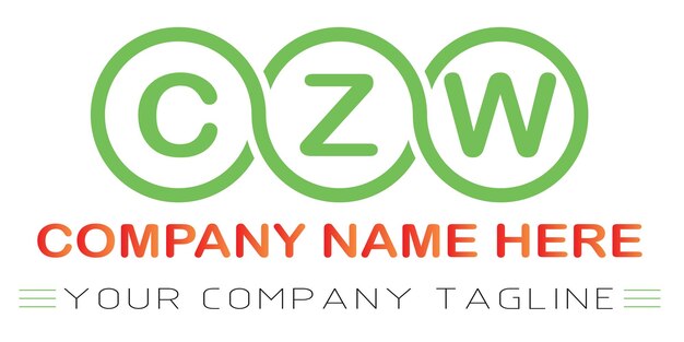 Diseño de logotipo de letra CZW