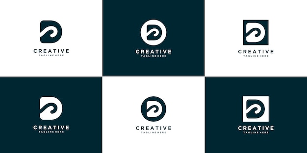 Diseño de logotipo letra d con concepto moderno Vector Premium