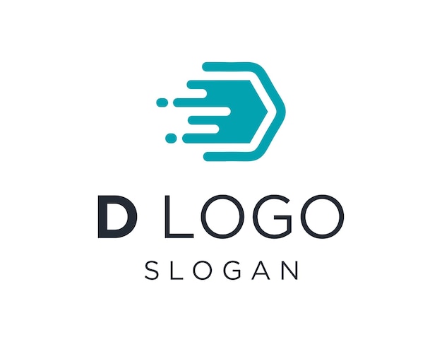 Diseño de logotipo letra D creado con la aplicación Corel Draw 2018 con fondo blanco
