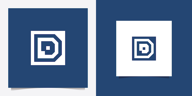 Diseño de logotipo de letra D con gráfico de vector de punto de píxel abstracto para la industria de la tecnología