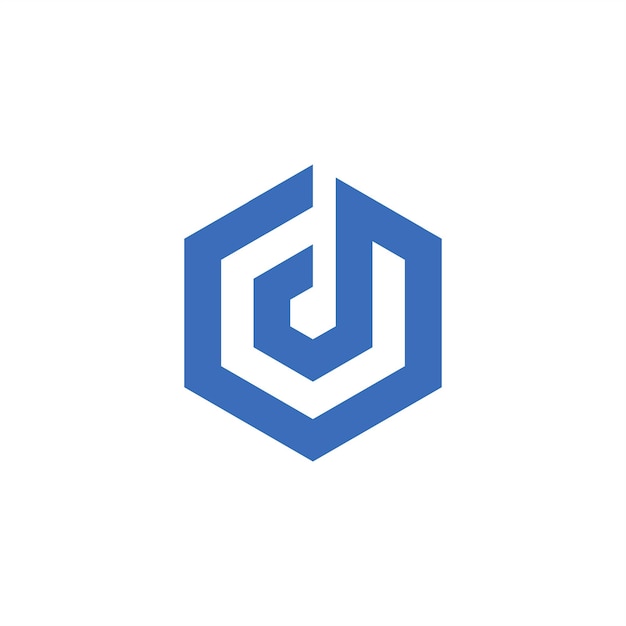 diseño del logotipo de la letra d hexágono
