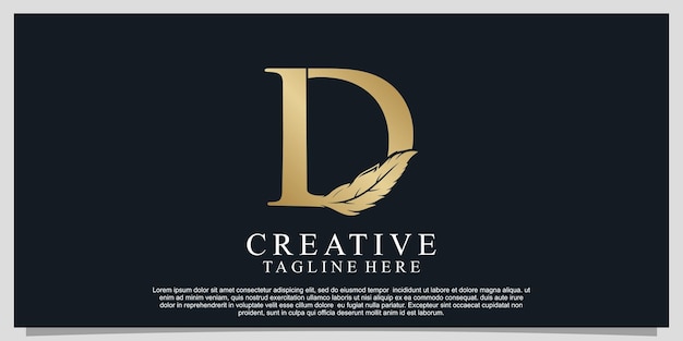 Diseño de logotipo de letra D inicial creativa con concepto simple Vector Premium Parte 1