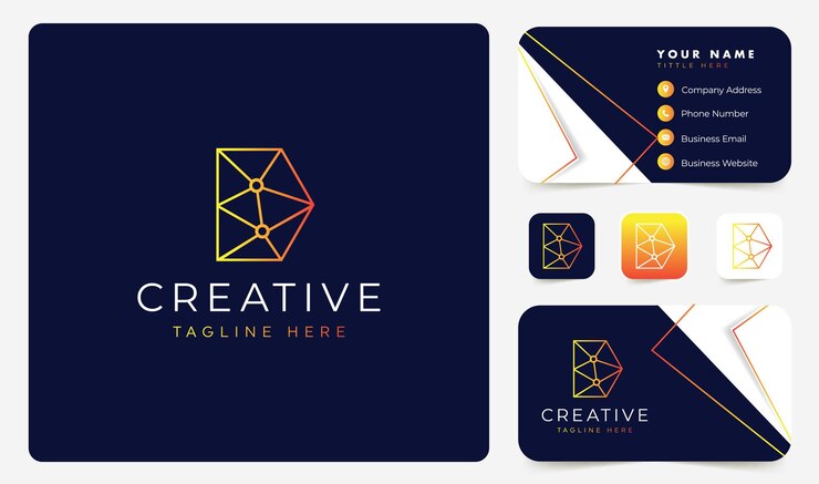 Vector diseño de logotipo de letra d de polígono abstracto vector