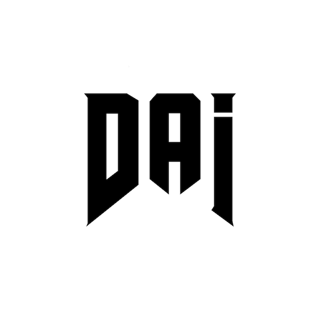Diseño de logotipo de letra DAI para la empresa de tecnología DAI diseño de logotipo combinación de colores blanco y negro DAI logotipo DAI vector DAI diseño DAI icono DAI alfabeto DAI tipografía diseño del logotipo