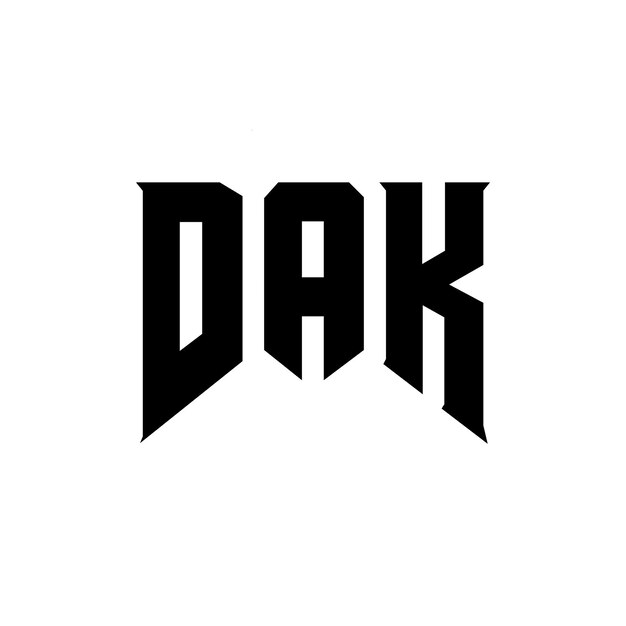 Diseño de logotipo de letra DAK para la empresa de tecnología DAK diseño de logotipo combinación de colores blanco y negro DAK logotipo DAK vector DAK diseño DAK icono DAK alfabeto DAK tipografía diseño del logotipo