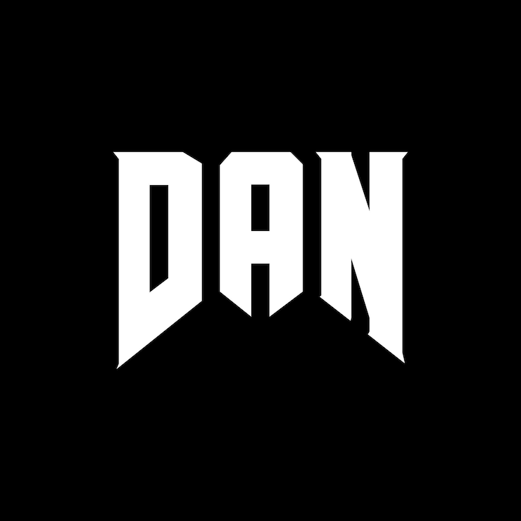 Vector diseño de logotipo de letra dan para una empresa de tecnología diseño del logotipo dan combinación de colores blanco y negro logotipo dan vector dan diseño icono dan alfabeto dan tipografía diseño del logotipo