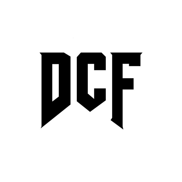 Diseño de logotipo de letra DCF para una empresa de tecnología Diseño del logotipo DCF combinación de colores blanco y negro Diseño del Logotipo DCF Vector DCF Diseño del Icono DCF Alfabeto DCF Tipo de diseño del Logotipo