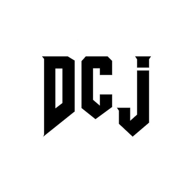 Diseño de logotipo de letra DCJ para una empresa de tecnología Diseño del logotipo DCJ combinación de colores blanco y negro Diseño del Logotipo DCJ Vector DCJ Diseño del Icono DCJ Alfabeto DCJ Tipo de diseño del logotipo