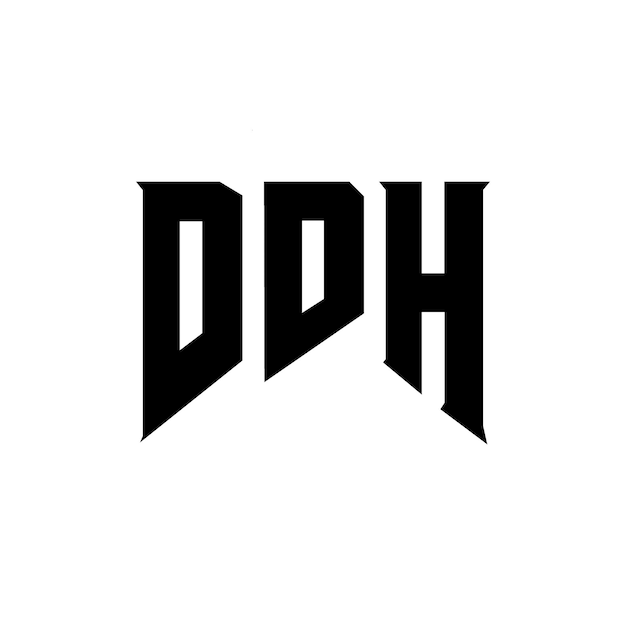 Diseño de logotipo de letra DDH para una empresa de tecnología Diseño del logotipo DDH combinación de colores blanco y negro Diseño del Logotipo DDH Vector DDH Diseño del icono DDH Alfabeto DDH Tipo de diseño del logotipo