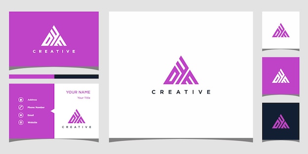 Diseño de logotipo letra dfm y tarjeta de visita vector premium Vector Premium