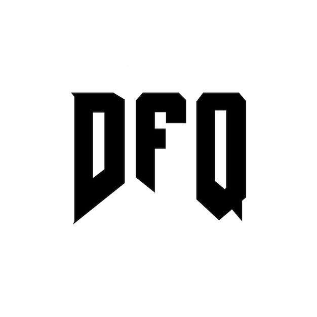 Diseño de logotipo de letra DFQ para una empresa de tecnología Diseño del logotipo DFQ combinación de colores blanco y negro Logotipo DFQ vector DFQ diseño Icono DFQ alfabeto DFQ tipografía Diseño del Logotipo