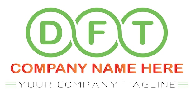 Vector diseño de logotipo de letra dft