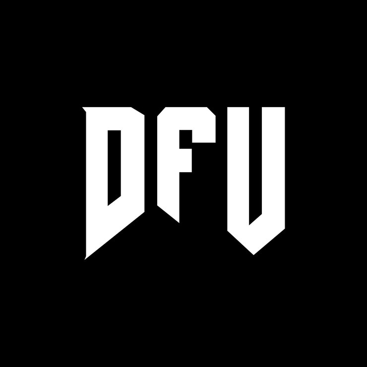Vector diseño de logotipo de letra dfu para una empresa de tecnología diseño del logotipo dfu combinación de colores blanco y negro dfu logotipo dfu vector dfu diseño del icono dfu alfabeto dfu tipografía diseño del logotipo