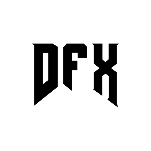 Diseño de logotipo de letra DFX para la compañía de tecnología Diseño de Logotipo DFX combinación de colores blanco y negro Diseño de diseño de logotipo DFX vector DFX Diseño de icono DFX Alfabeto DFX Tipografía DFX