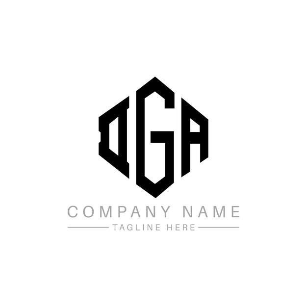 Diseño de logotipo de letra DGA con forma de polígono DGA polígono y forma de cubo diseño de logotipo DGA hexágono modelo de logotipo vectorial colores blanco y negro DGA monograma negocio y logotipo de bienes raíces