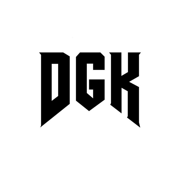 Diseño de logotipo de letra DGK para una empresa de tecnología Diseño del logotipo DGK combinación de colores blanco y negro Logotipo DGK Vector DGK Diseño del icono DGK Alfabeto DGK Tipografía diseño del logotipo