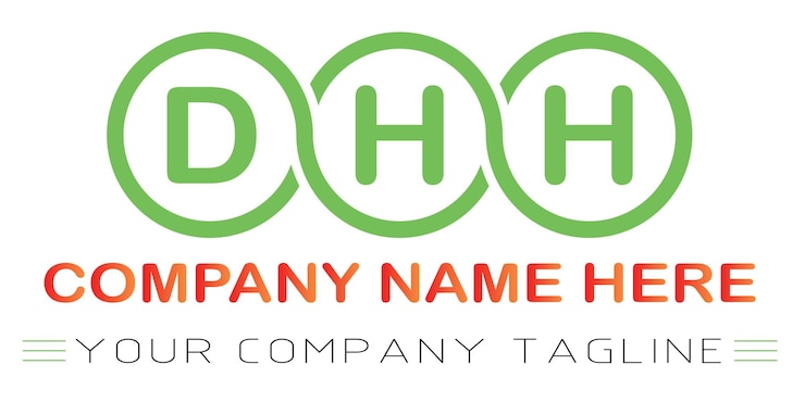 Vector diseño de logotipo de letra dhh