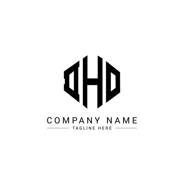 Diseño de logotipo de letra DHO con forma de polígono DHO polígono y forma de cubo diseño de logotipo DHO hexágono modelo de logotipo vectorial colores blanco y negro DHO monograma de negocios y logotipo de bienes raíces