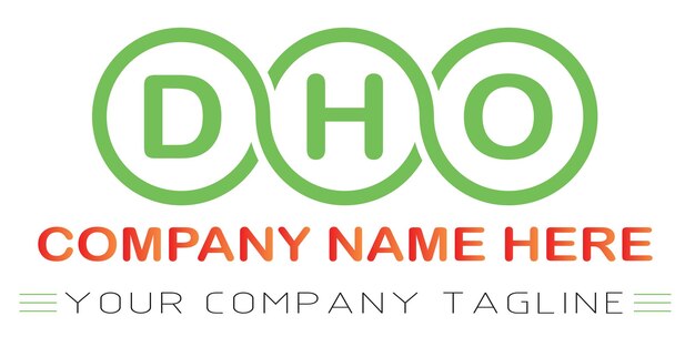 Diseño de logotipo de letra DHO