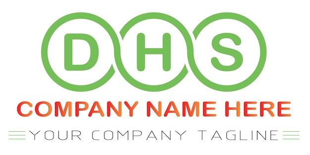 Diseño de logotipo de letra dhs