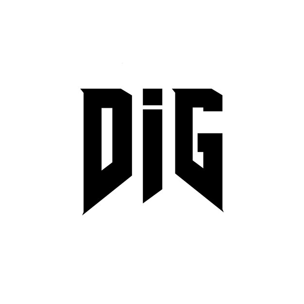 Diseño de logotipo de letra DIG para una empresa de tecnología DIG diseño de logotipo combinación de colores blanco y negro DIG logotipo DIG vector DIG diseño DIG icono DIG alfabeto DIG tipografía diseño del logotipo