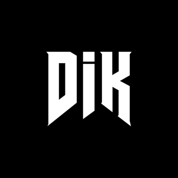 Diseño de logotipo de letra DIK para la empresa de tecnología DIK diseño de logotipo combinación de colores blanco y negro DIK logotipo DIK vector DIK diseño DIK icono DIK alfabeto DIK tipografía logotipo diseño
