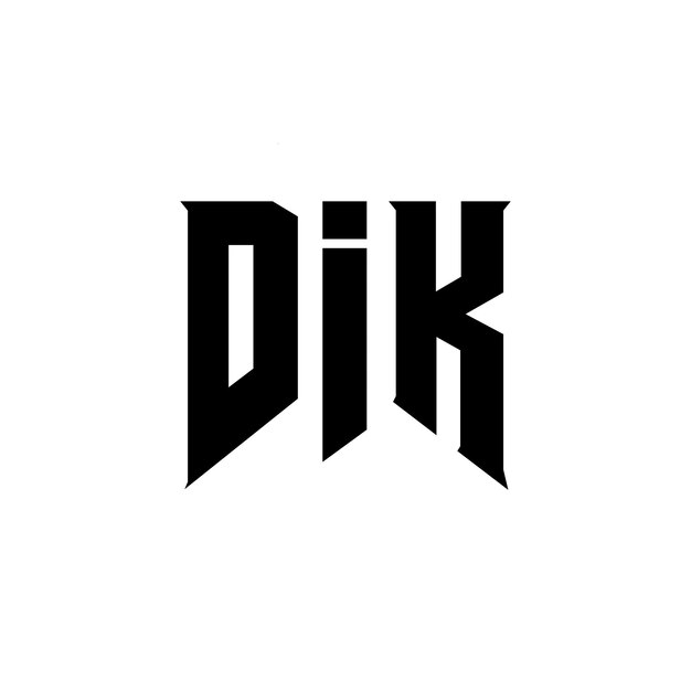 Diseño de logotipo de letra DIK para la empresa de tecnología DIK diseño de logotipo combinación de colores blanco y negro DIK logotipo DIK vector DIK diseño DIK icono DIK alfabeto DIK tipografía logotipo diseño