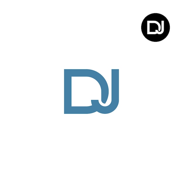 Diseño del logotipo de la letra DJ Monogram