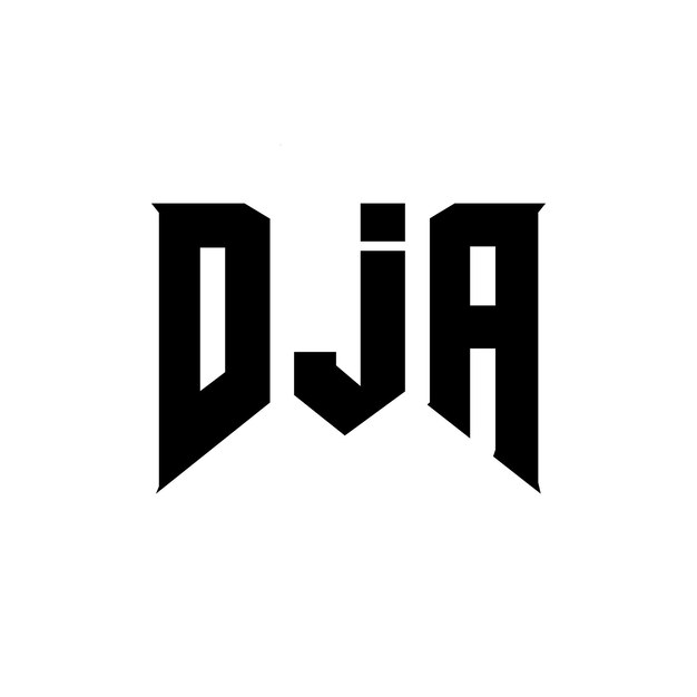 Diseño de logotipo de letra DJA para una empresa de tecnología Diseño de Logotipo DJA combinación de colores blanco y negro DJA logotipo DJA vector DJA diseño DJA icono DJA alfabeto DJA tipografía diseño de logotipo