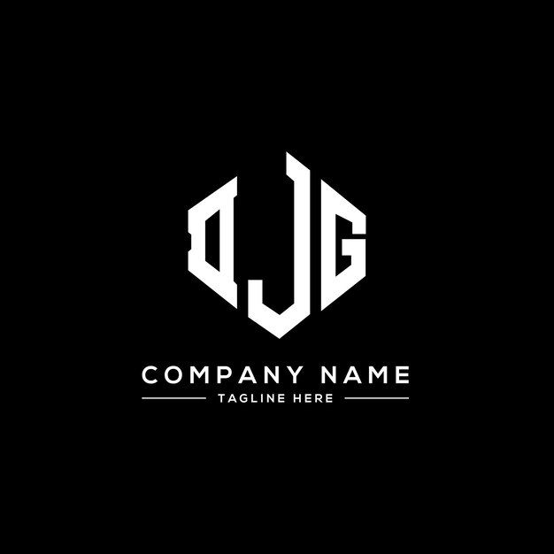 Diseño del logotipo de la letra DJG con forma de polígono DJG diseño del logotipo en forma de póligono y cubo DJG hexágono modelo de logotipo vectorial colores blanco y negro DJG monograma logotipo de negocios y bienes raíces