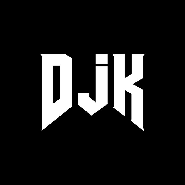 Diseño de logotipo de letra DJK para una empresa de tecnología Diseño del logotipo DJK combinación de colores blanco y negro Logotipo DJK Vector DJK Diseño del icono DJK Alfabeto DJK Tipografía diseño del logotipo