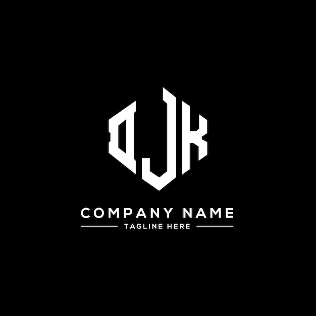 Diseño del logotipo de la letra DJK con forma de polígono DJK diseño del logotipo en forma de póligono y cubo DJK hexágono modelo de logotipo vectorial colores blanco y negro DJK monograma logotipo de negocios y bienes raíces