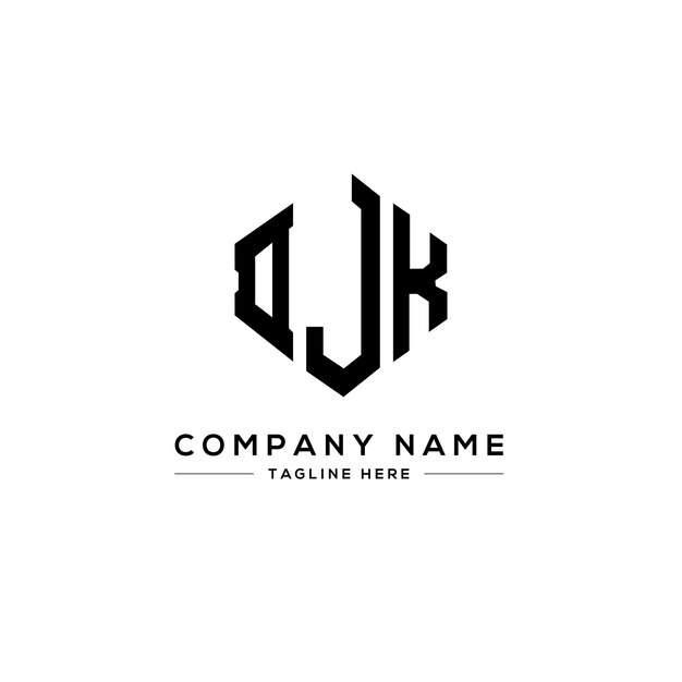 Diseño del logotipo de la letra DJK con forma de polígono DJK diseño del logotipo en forma de póligono y cubo DJK hexágono modelo de logotipo vectorial colores blanco y negro DJK monograma logotipo de negocios y bienes raíces
