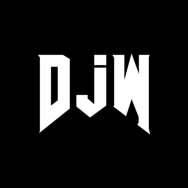 Diseño de logotipo de letra DJW para una empresa de tecnología Diseño de Logotipo DJW combinación de colores blanco y negro DJW logotipo DJW vector DJW diseño DJW icono DJW alfabeto DJW tipografía diseño de logotipo