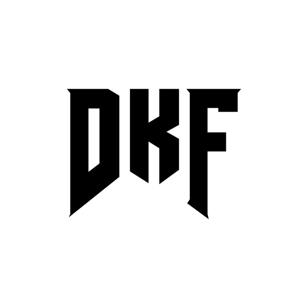 Diseño de logotipo de letra DKF para una empresa de tecnología Diseño de diseño de logotipo DKF combinación de colores blanco y negro Diseño de icono DKF Vector DKF Diseño de símbolo DKF Alfabeto DKF Tipografía Diseño del logotipo
